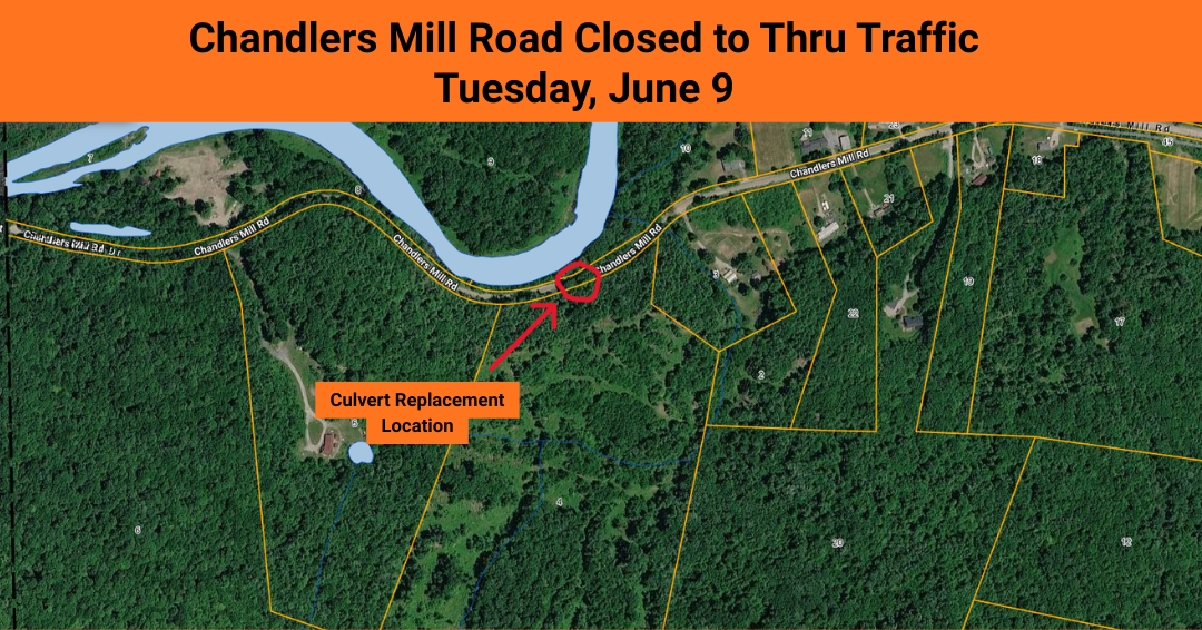 chandlers mill road closed 6/9