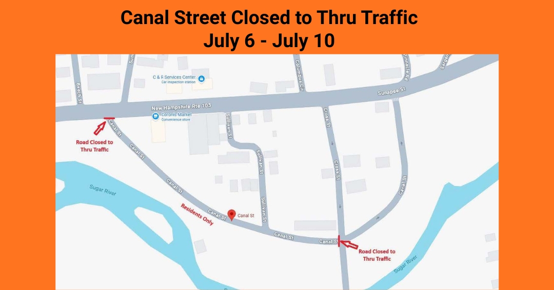 canal street closure map showing the road is closed to thru traffic