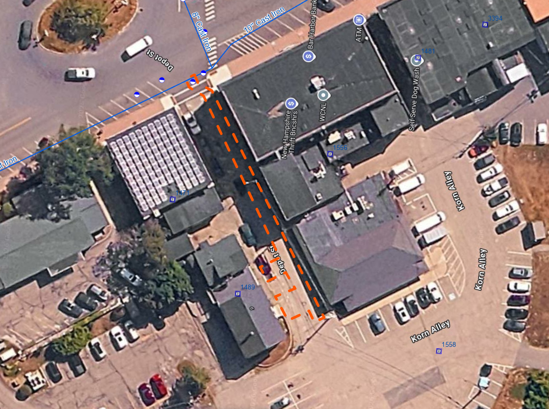 map showing work area