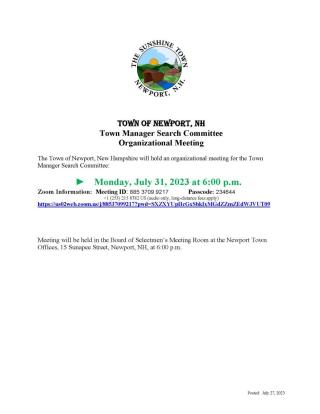Search Committee Meeting Notice